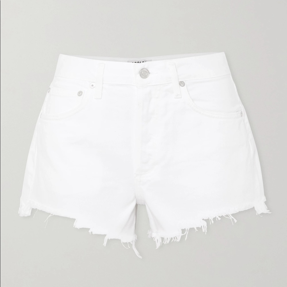 Agolde Parker button front white shorts size 25